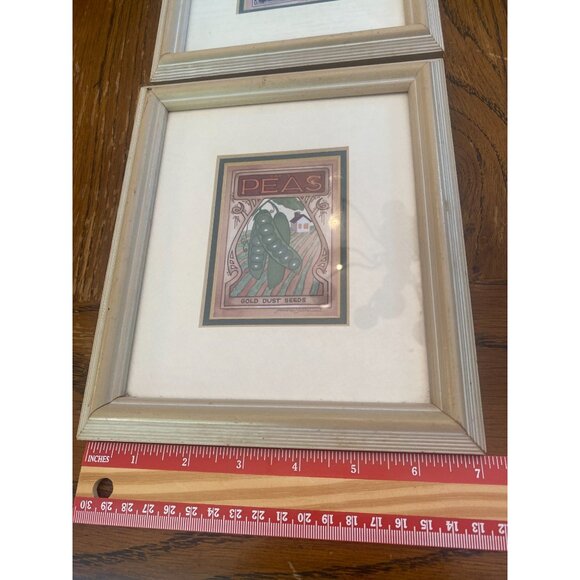 Vintage Framed Seed Packet Art Prints Tomatoes & Peas By Smithson Seed Co. & Gol - Picture 4 of 8